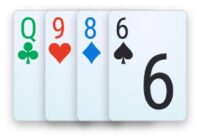 A rainbow starting hand in 4-card Pot-Limit Omaha.