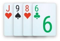 A connected starting hand in 4-card Pot-Limit Omaha with 2 gaps.