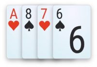 Ah8s7h6s A double-suited connected hand in 4-card Omaha poker.