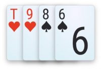 Th9h8s6s A double-suited semi-connected hand in 4-card Omaha poker.
